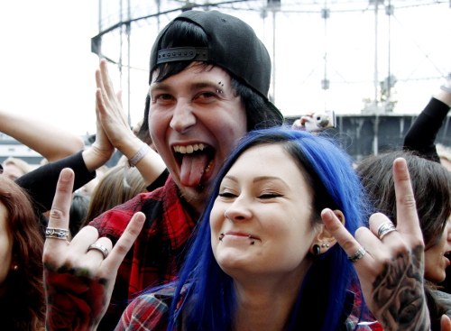 Publik på Sabatons konsert på Tuska 2015. Foto: Janne Wass