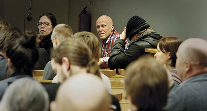 Thomas Wallgren var en av talarna då Diem25 samlades för diskussion i Helsingfors i mars. 