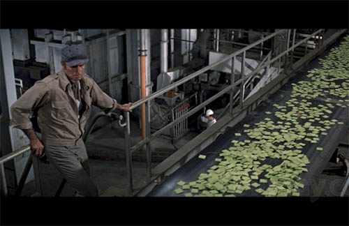 Charlton Heston vid rullbandet i Soylent Green (1973). 